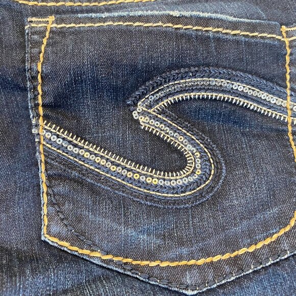 Silver Jeans Woman's Suki Capri Jeans W33 Dark Wash Cotton-Blend Casual - Picture 11 of 14